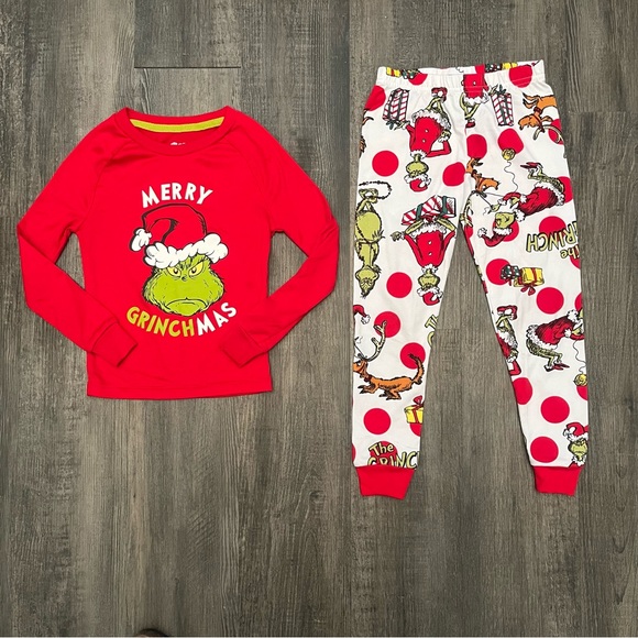 Dr. Seuss Grinch Kids Pajama Set - Red and White - Picture 1 of 6